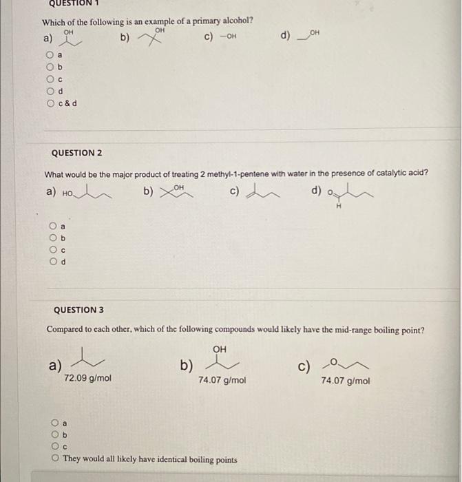Solved 1. Which of the following is an example of a primary | Chegg.com