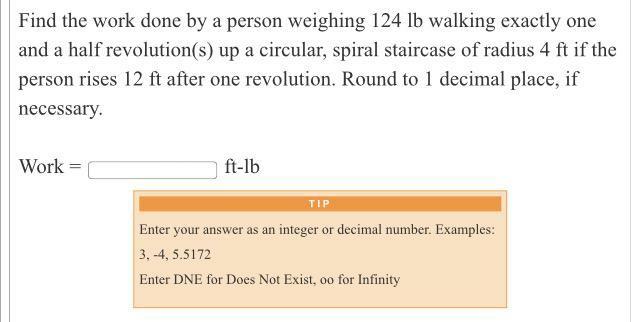 Solved Find the work done by a person weighing 124 lb | Chegg.com