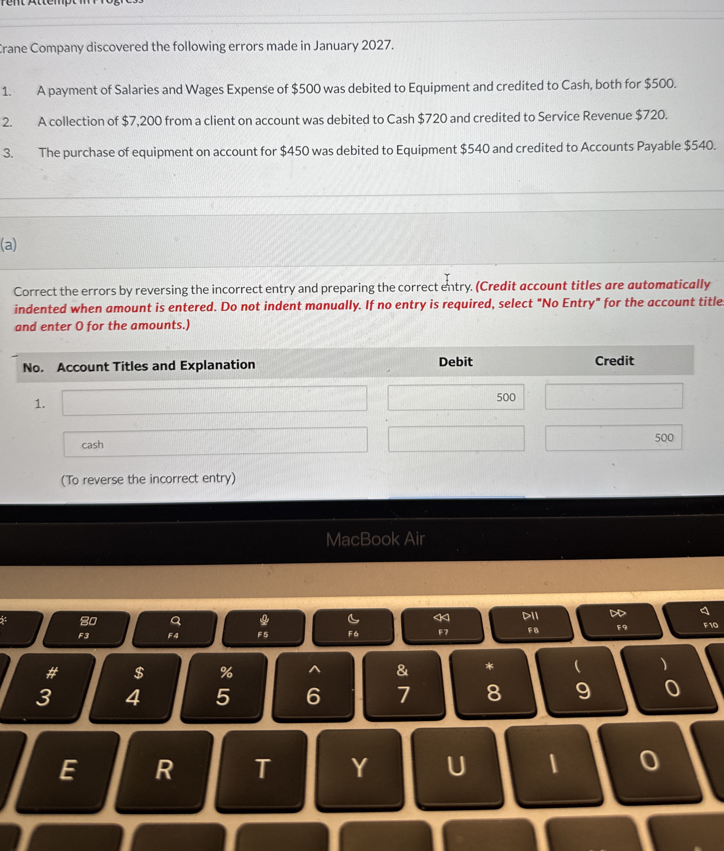 Solved rane Company discovered the following errors made in | Chegg.com