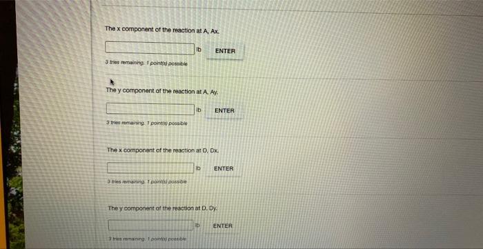 Solved An L shaped structure is supported at A and D, and is | Chegg.com