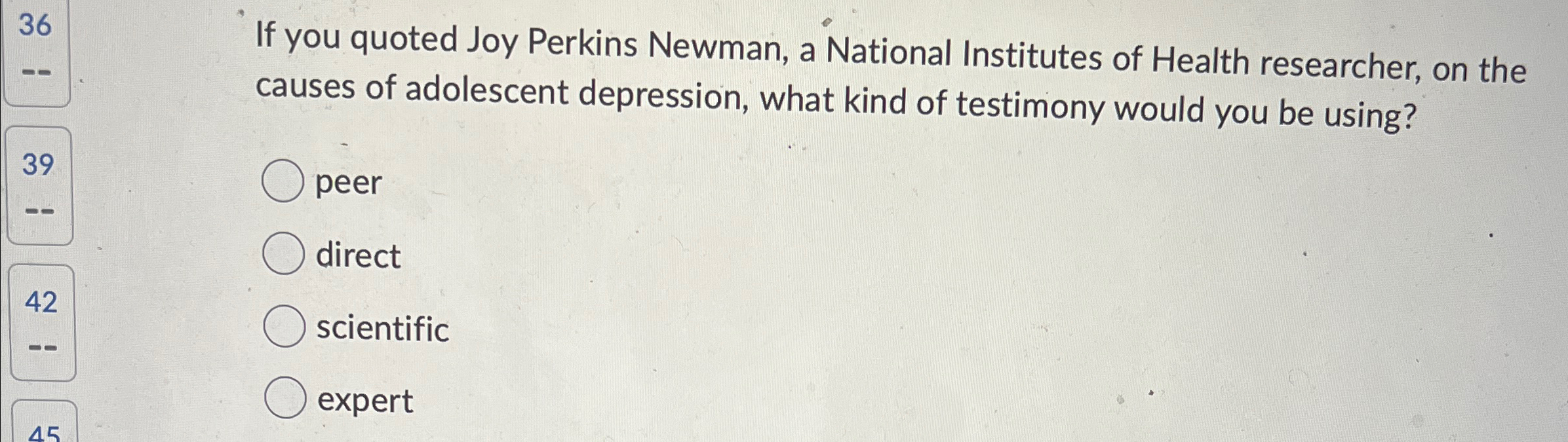 Solved If you quoted Joy Perkins Newman, a National | Chegg.com