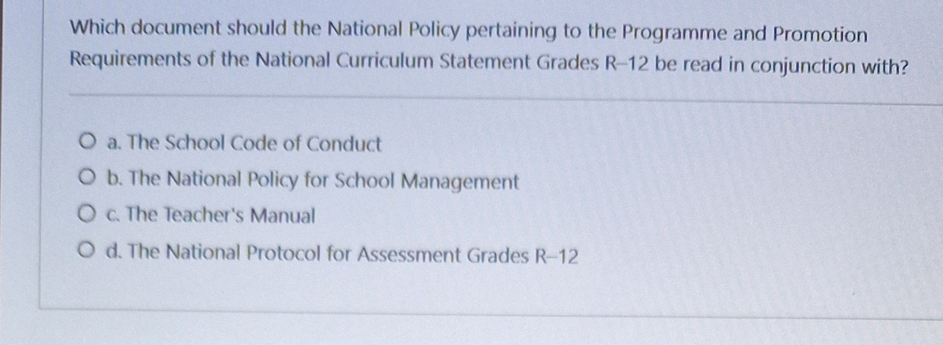 Solved Which document should the National Policy pertaining | Chegg.com