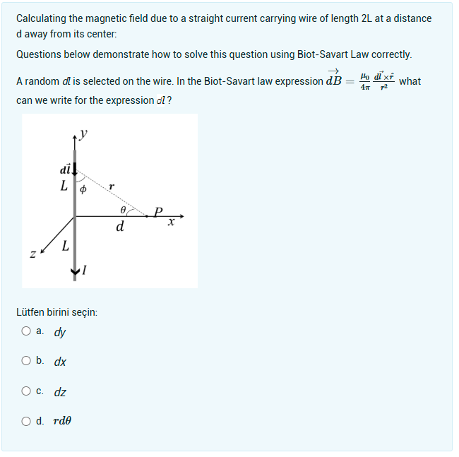 Solved Calculating the magnetic field due to ﻿a straight | Chegg.com