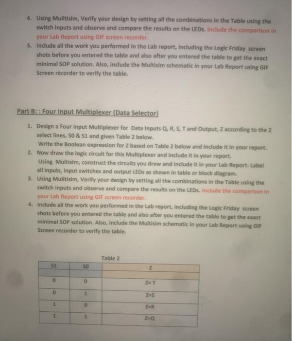 Solved Lab Procedure & Instructions: Part A : One of Four | Chegg.com