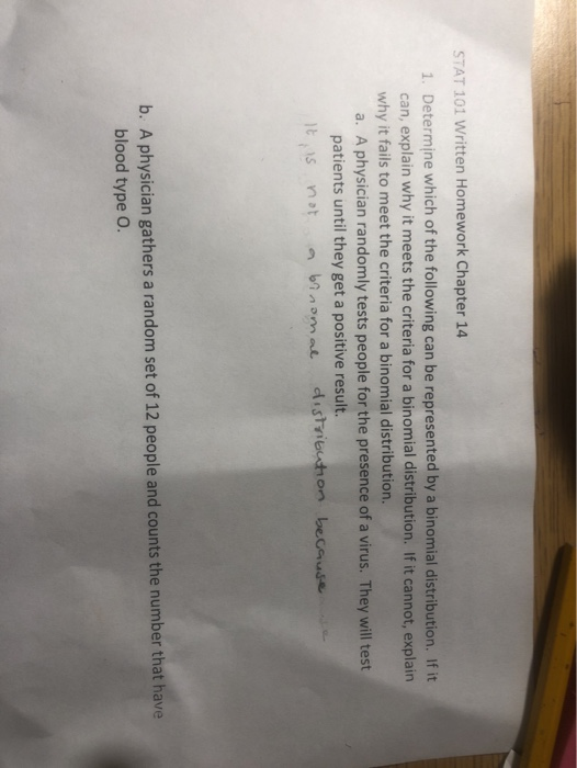 Solved STAT 101 Written Homework Chapter 14 1. Determine | Chegg.com
