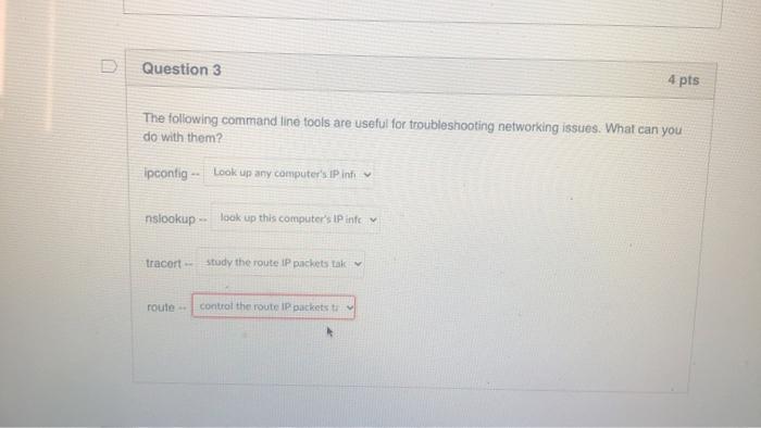 Solved Question 3 4 pts The following command line tools are | Chegg.com