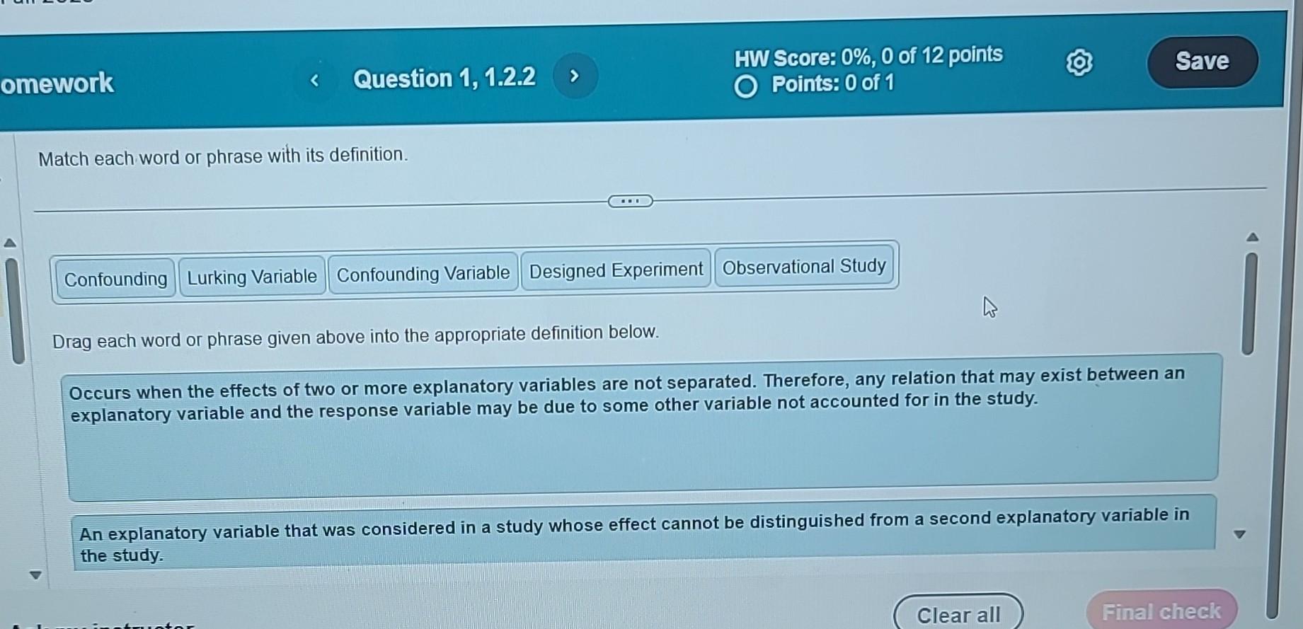 Solved Match Each Word Or Phrase With Its Definition Drag