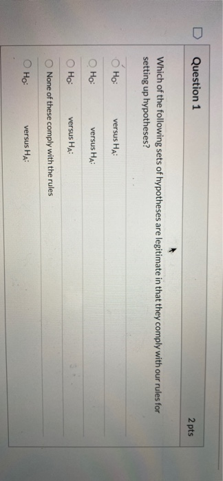 Solved Question 1 2 pts Which of the following sets of | Chegg.com