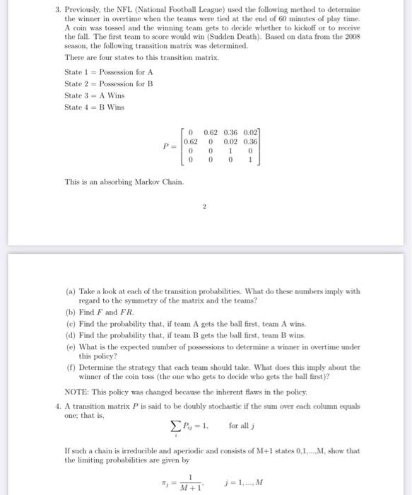 Solved 3. Previously, the NFL (National Football League) | Chegg.com