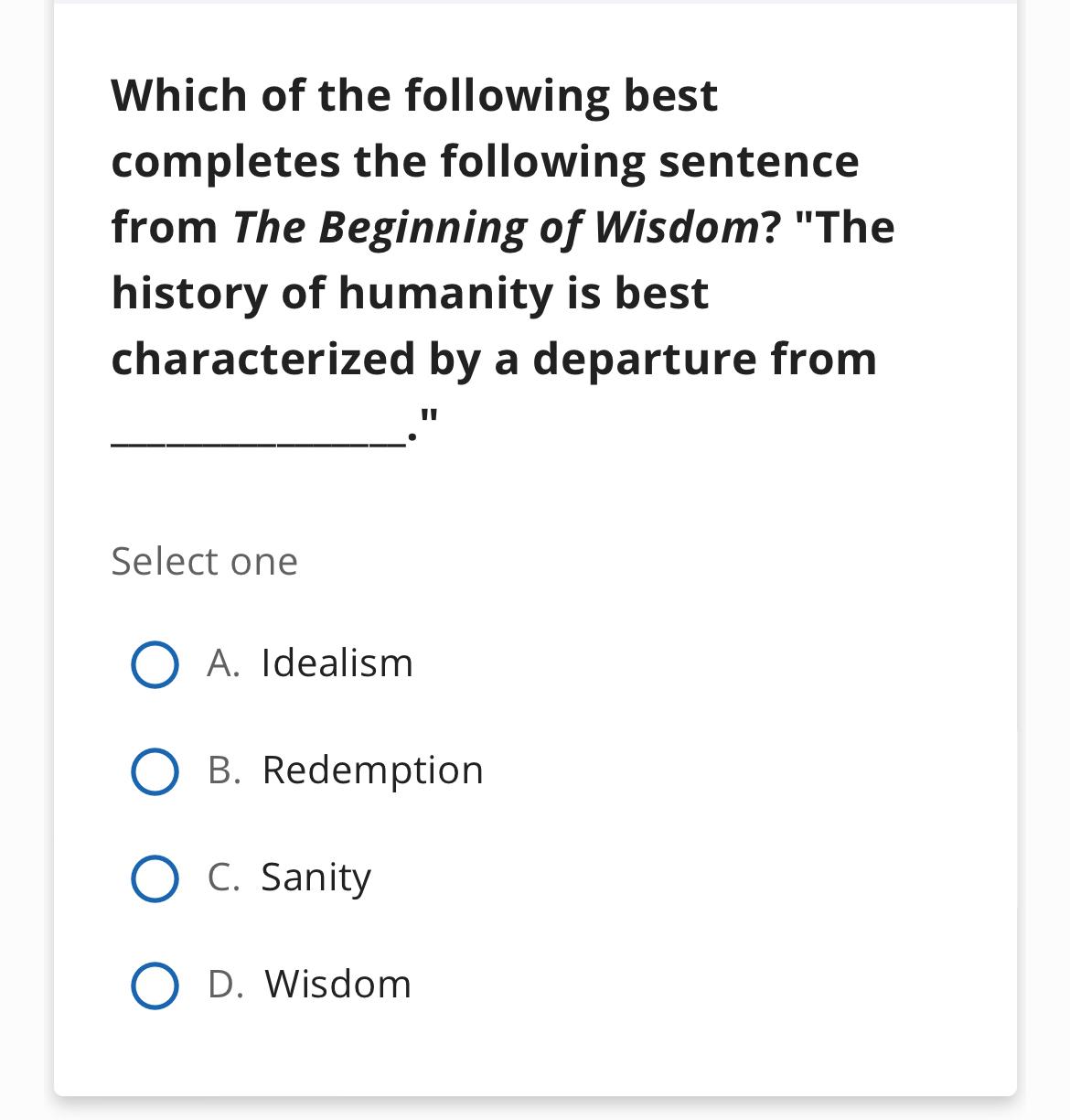 Solved Which of the following best completes the following