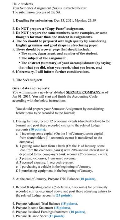 Solved Hello students, Your Semester Assignment (SA) is | Chegg.com