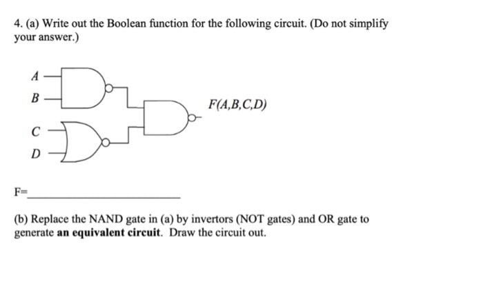 Solved 4. a Write out the Boolean function for the Chegg