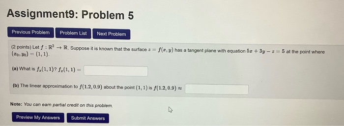 Solved Assignment9: Problem 5 Previous Problem Problem List | Chegg.com