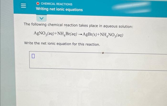 Solved The following chemical reaction takes place in | Chegg.com