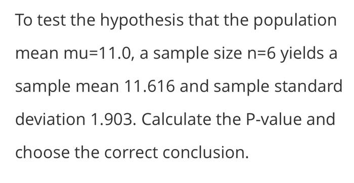 hypothesis of sample mean