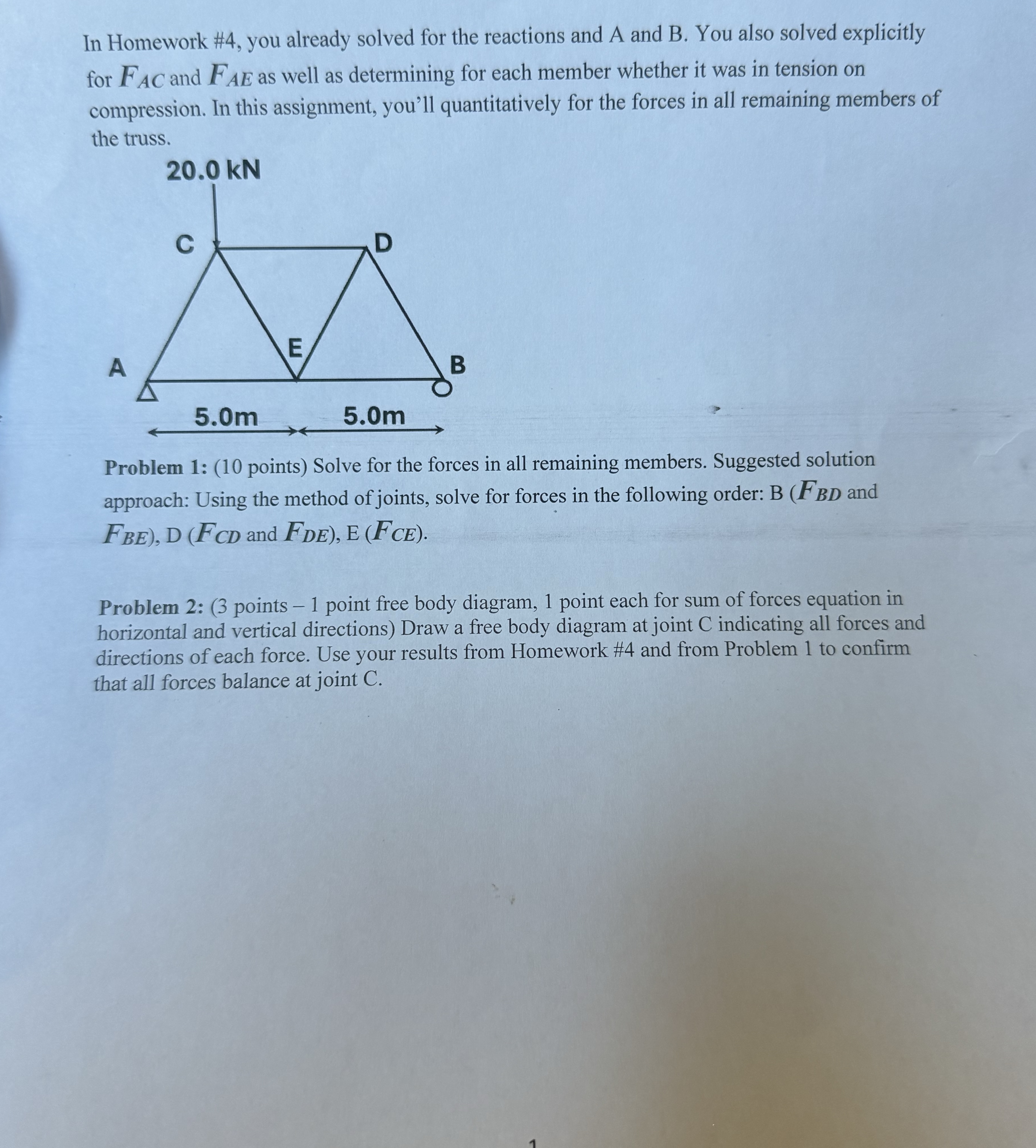 Solved In Homework #4, ﻿you already solved for the reactions | Chegg.com