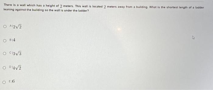 Solved There is a wall which has a height of 2 meters. This | Chegg.com