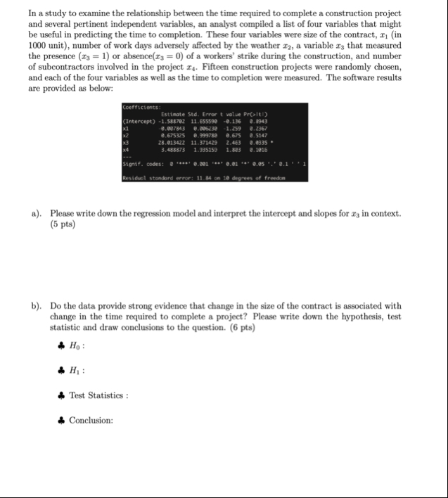 Solved In a study to examine the relationship between the | Chegg.com