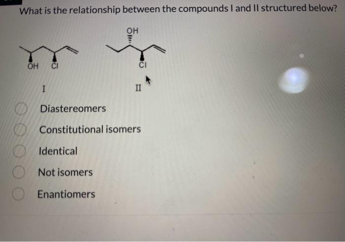 Solved What is the relationship between the compounds I and | Chegg.com