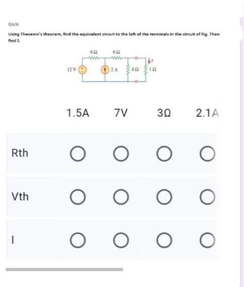 Solved Q4/A Using Thevenin's Theorem, Find The Equivalent | Chegg.com