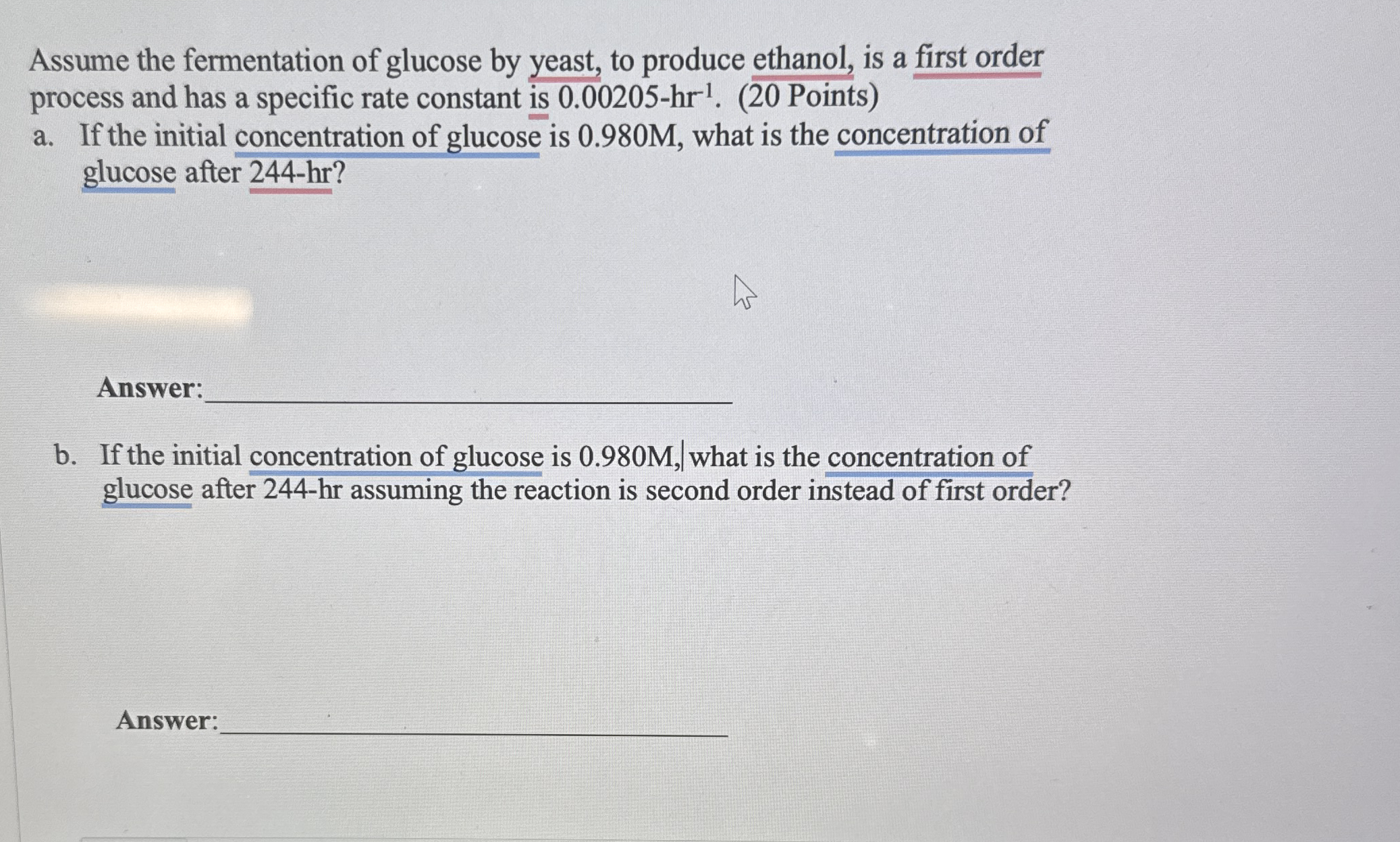 Solved Assume the fermentation of glucose by yeast, to | Chegg.com