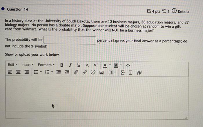 Solved Question 14 4 pts 51 Details In a history class at | Chegg.com