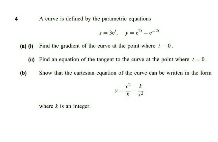 Solved A Curve Is Defined By The Parametric Equations