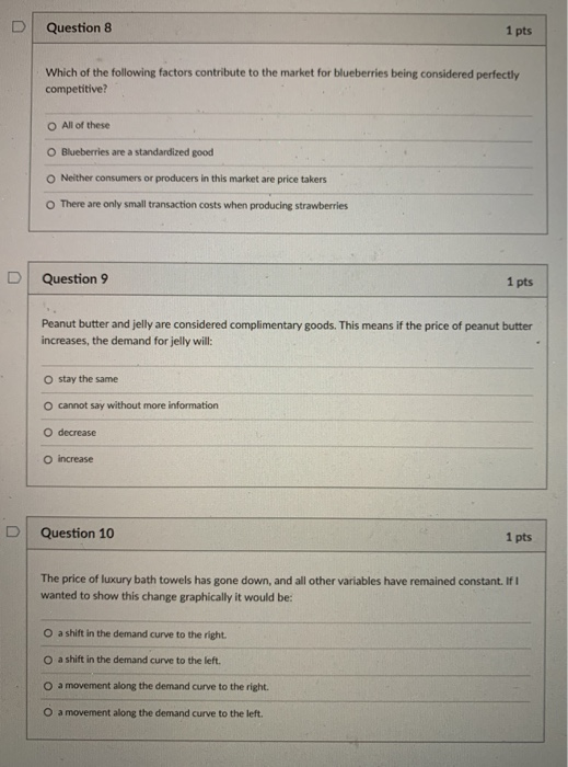 Solved Question 8 1 pts Which of the following factors | Chegg.com