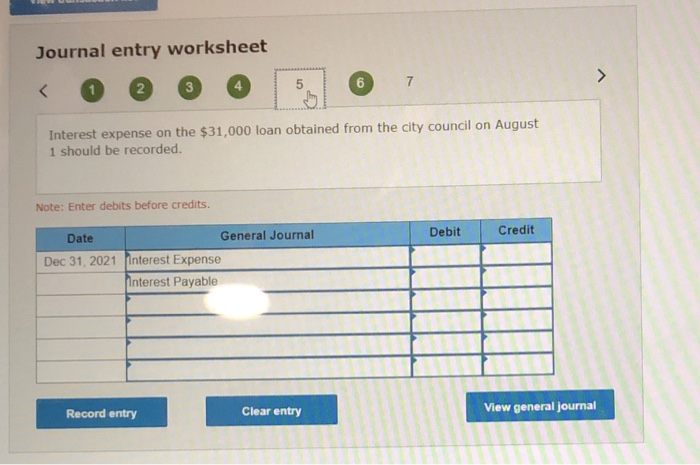 Solved Journal entry worksheet Six months' of the one-year | Chegg.com