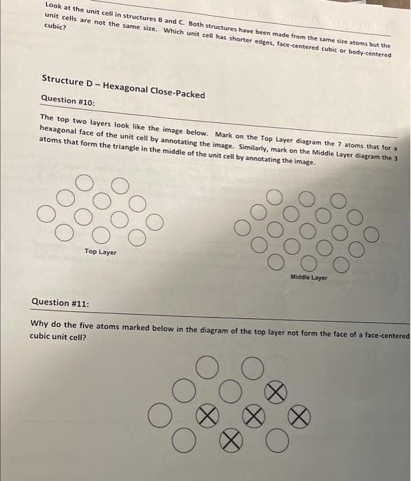 Solved The top layer looks as shown below. Mark the atoms | Chegg.com