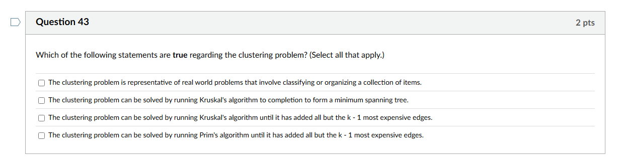 Solved Question 43Which of the following statements are true | Chegg.com