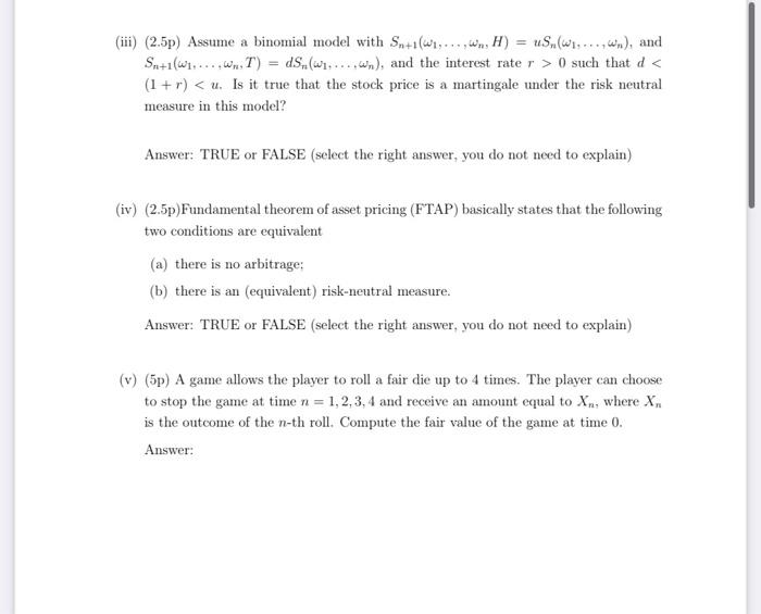 Solved Problem 3. (25p) (1) (5p) Recall that the Delta of | Chegg.com
