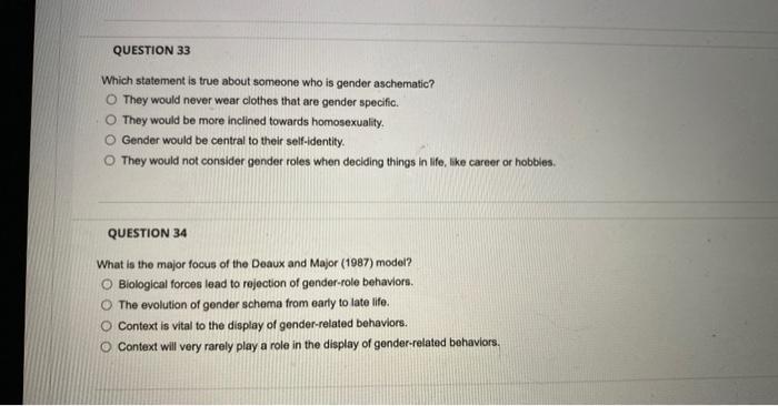 Solved Which statement is true about someone who is gender | Chegg.com