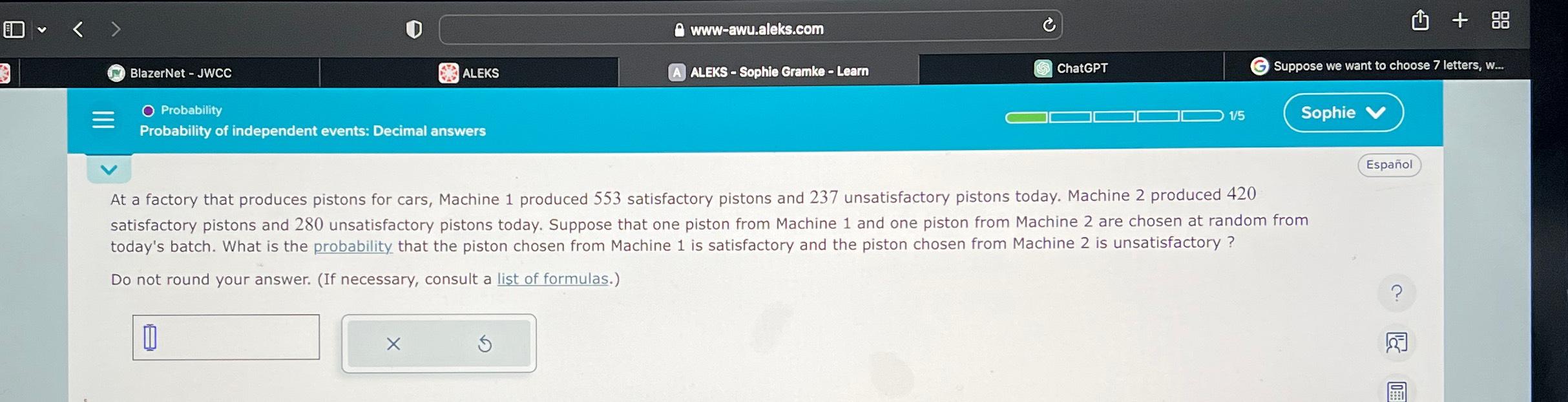 Solved At a factory that produces pistons for cars, Machine