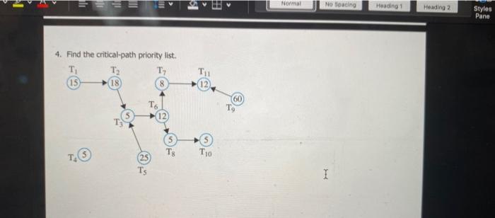 Solved 4. Find The Critical-path Priority List. | Chegg.com