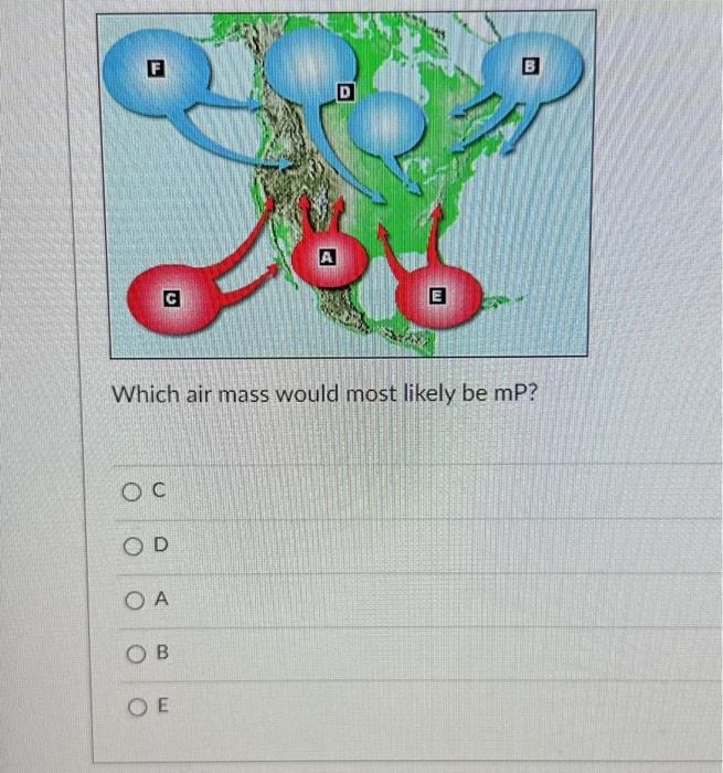 Solved Which Air Mass Would Most Likely Be MP? C D A B E | Chegg.com