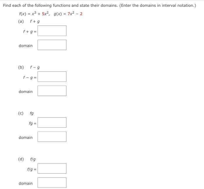 Solved Find each of the following functions and state their | Chegg.com