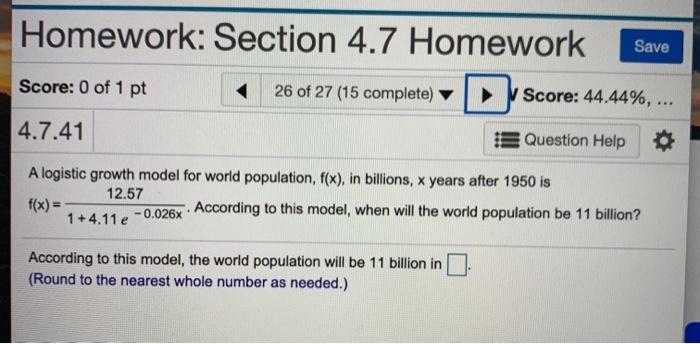 Solved Homework: Section 4.7 Homework Save Score: 0 Of 1 Pt | Chegg.com