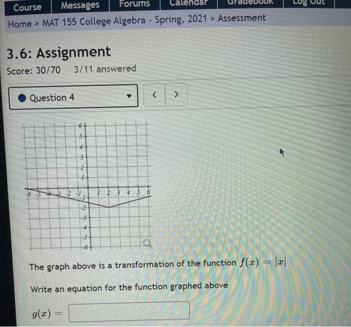 Solved Home > MAT 155 College Algebra - Spring, 2021 > | Chegg.com