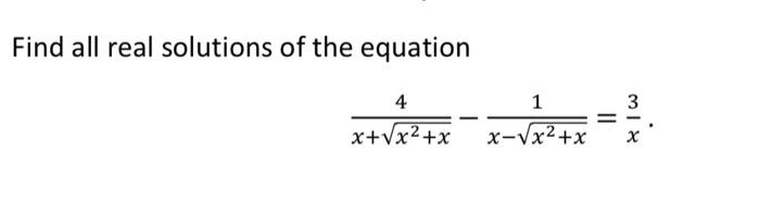 Solved Find all real solutions of the equation | Chegg.com