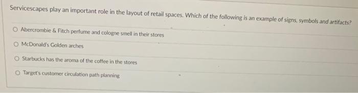 Solved Servicescapes play an important role in the layout of | Chegg.com