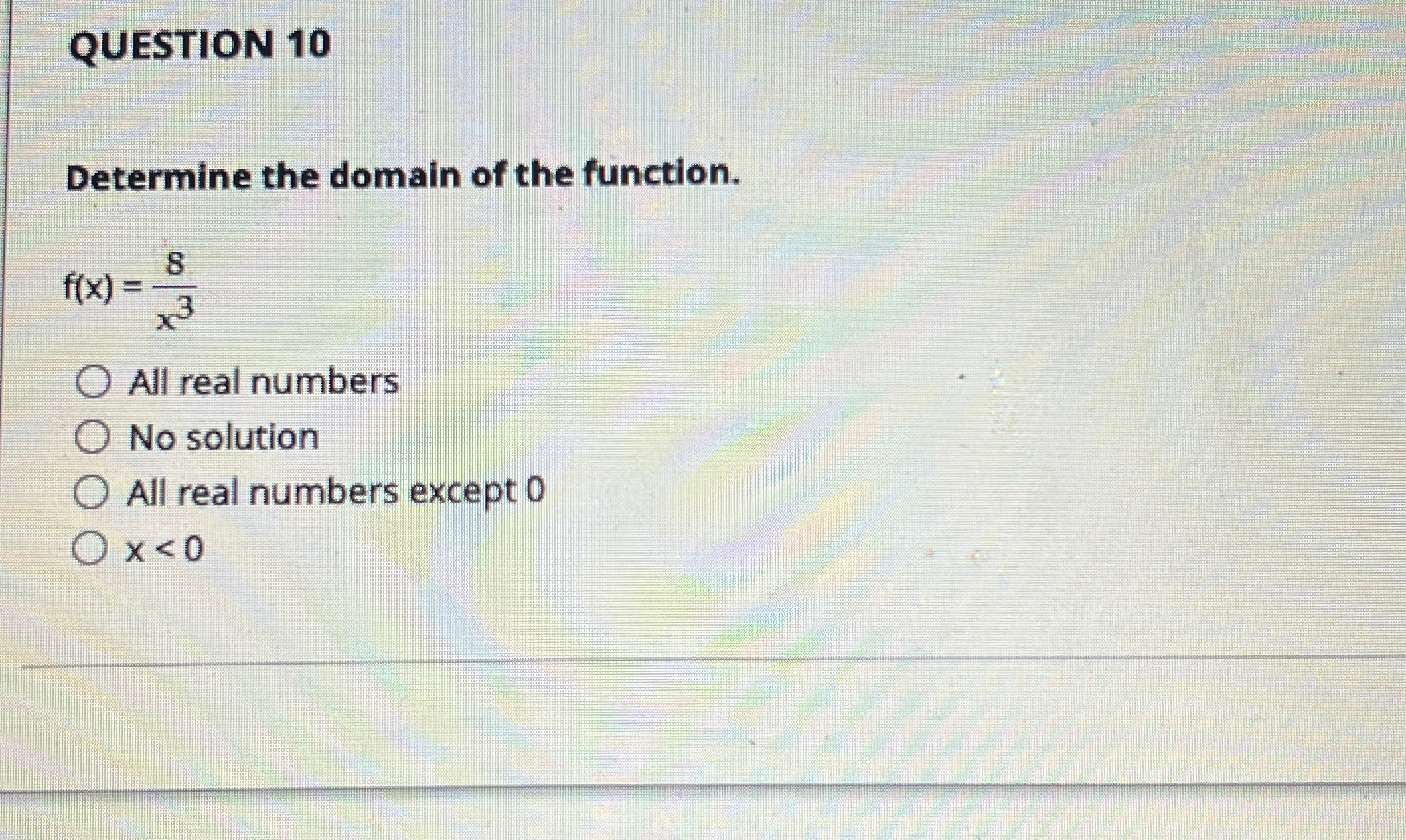 Solved QUESTION 10Determine the domain of the | Chegg.com