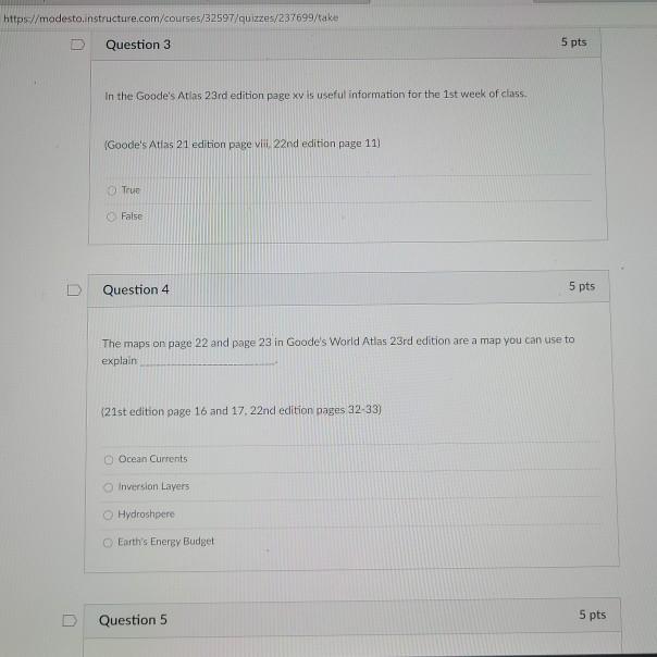 Question 1 5 pts The title of the maps on page 6 of | Chegg.com