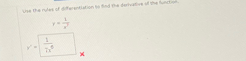 Solved Use the rules of differentiation to find the | Chegg.com