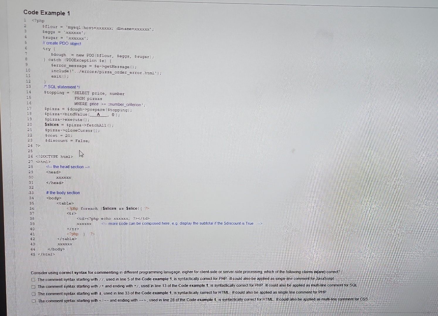 Solved Topic: PHP and SQL, Answer the question within 1 | Chegg.com
