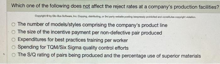 Solved Which one of the following does not affect the reject | Chegg.com
