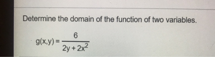 Solved Determine the domain of the function of two | Chegg.com
