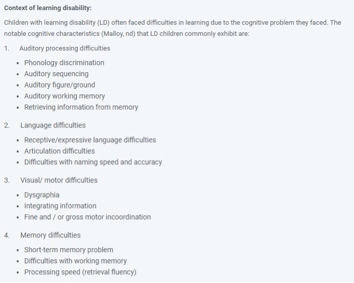 Cognitive characteristics of best sale students with learning disabilities