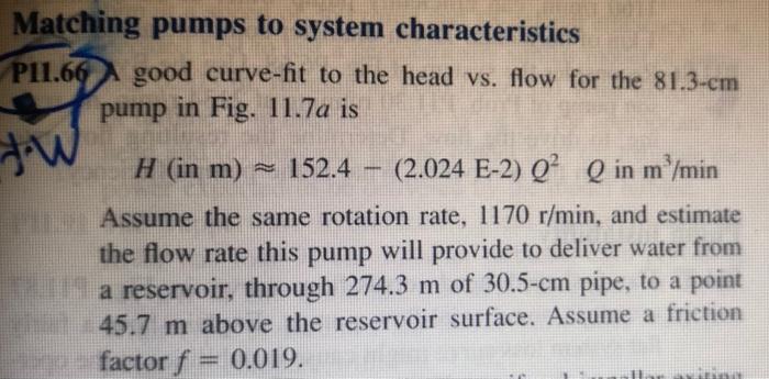 Solved Matching pumps to system characteristics P11.66 good | Chegg.com