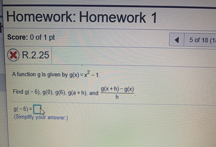 Solved Homework: Homework 1 Score: 0 of 1 pt * R.2.25 5 of | Chegg.com
